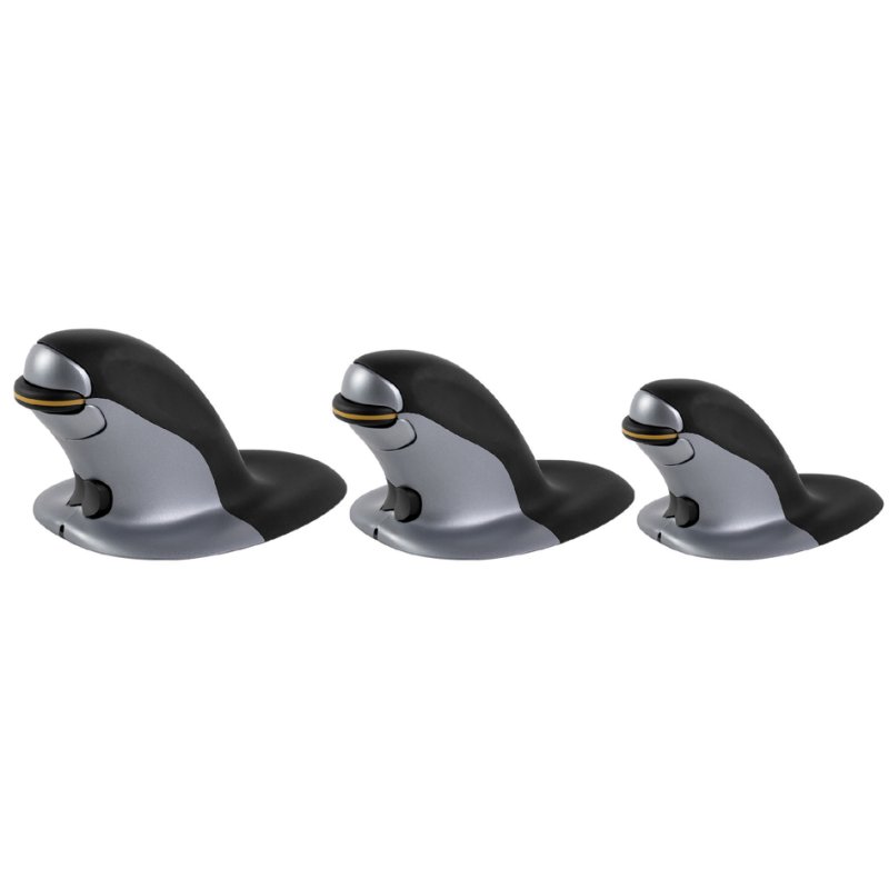 Fellowes souris laser sans fil Penguin S, verticale, antibactérienne, noir/argent